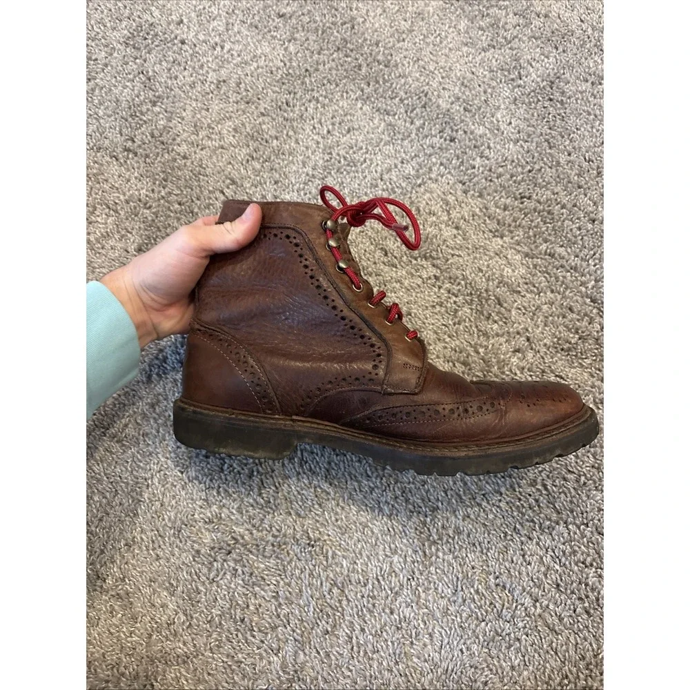 Allen Edmonds 'Long Branch' Brown Wingtip Ankle Boots USA Vibram 6021 Size 10.5